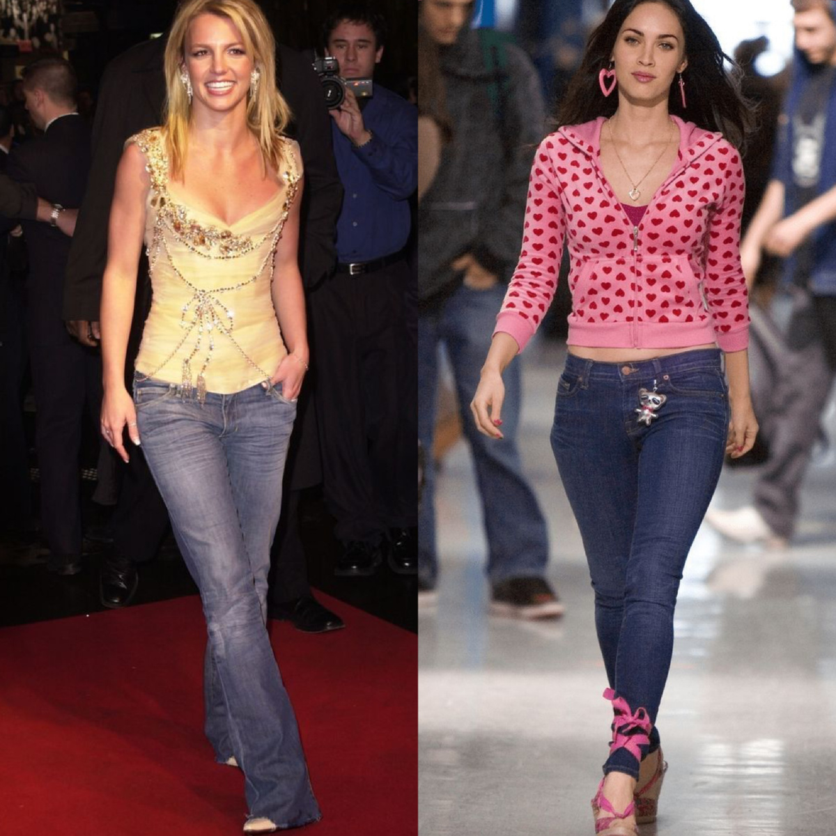 Мода на джинсы с заниженной талией (фото с интернет ресурсов).