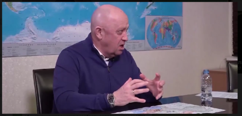    Евгений Пригожин во время интервью. Скриншот: Телеграм-канал "Сладков+"