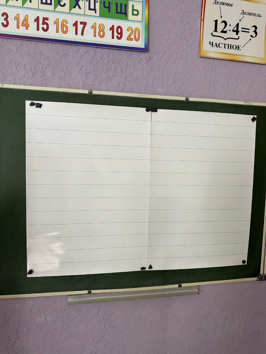 Два плаката можно расположить на фронтальной доске или на разных створках. 