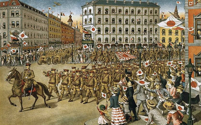 Марш японской армии во Владивостоке. Японский плакат. [Фото: www.yaplakal.com]