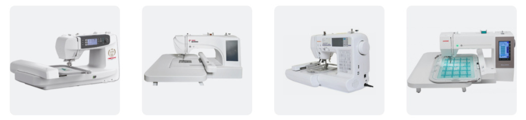 Бытовые вышивальные машины: Necchi 8888, RED SHARK RS-ES6, SUNSURE SS-1300, Janome MC 550E