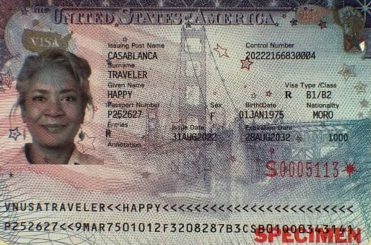    Образец туристической визы в США. Источник изображения: wikipedia.org