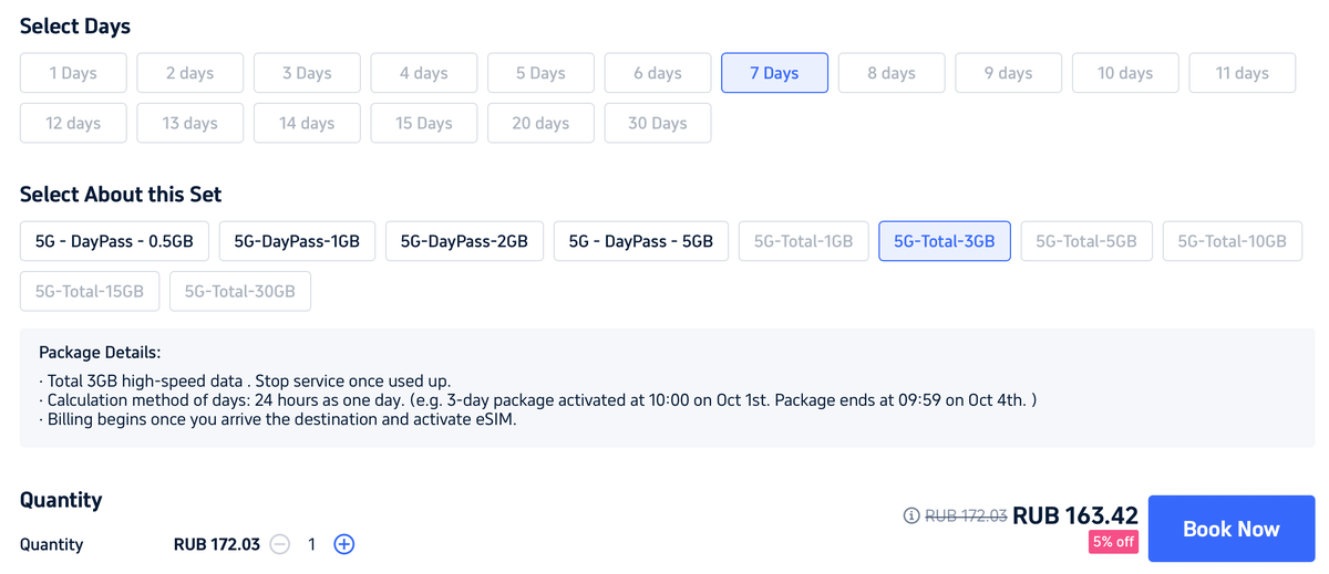 Есим для мобильного интернета в Китае 