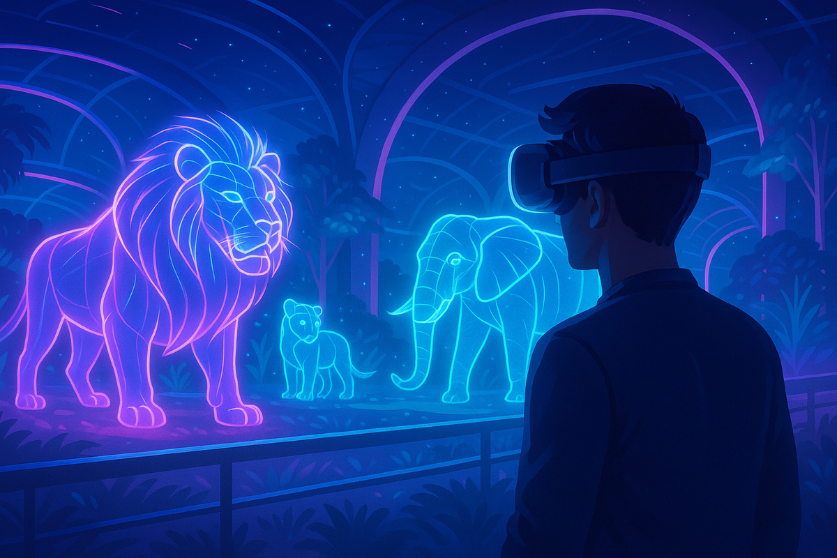 VR-зоопарк: когда животные из света кажутся реальными