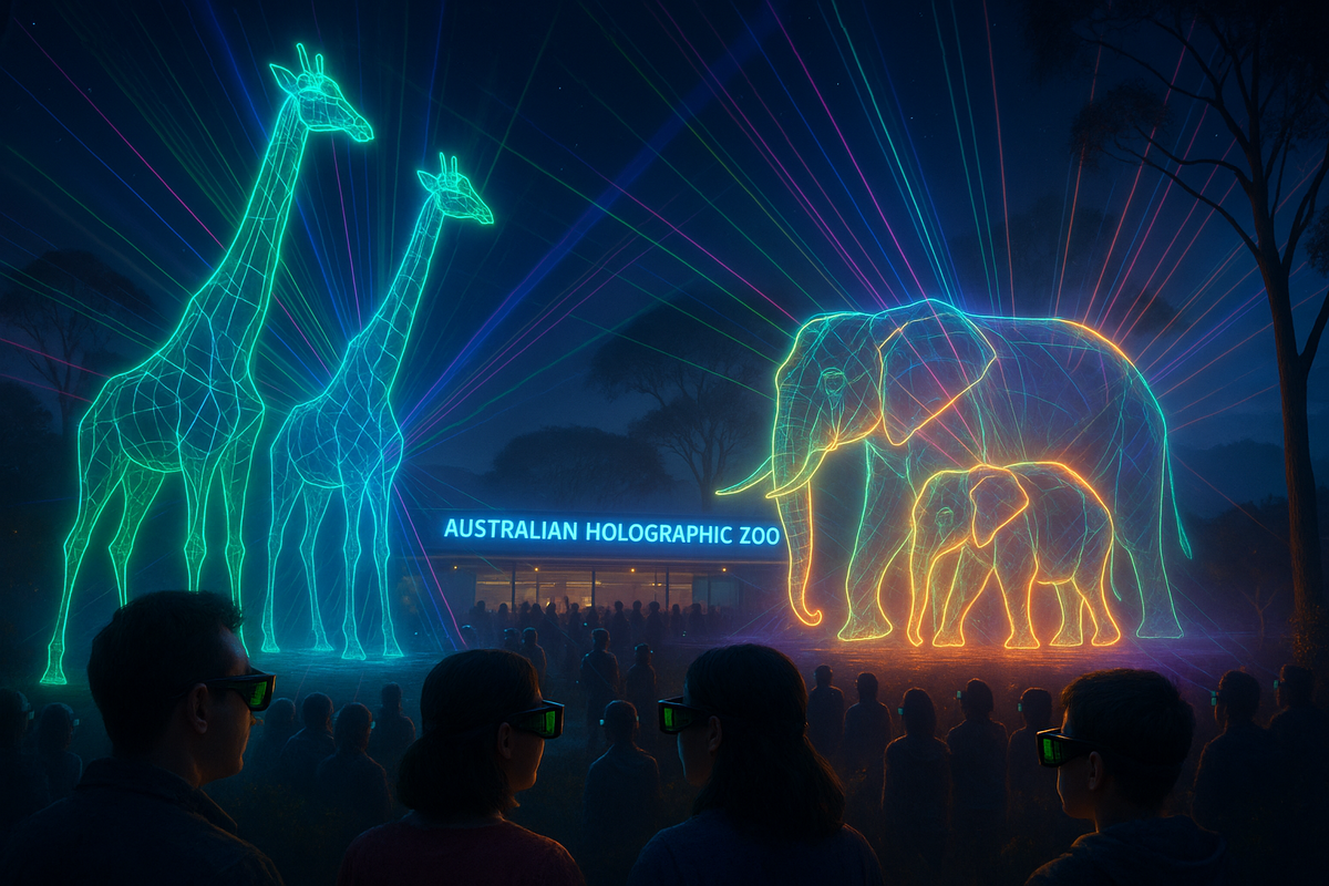 Hologram Zoo в Австралии - животные из чистого света