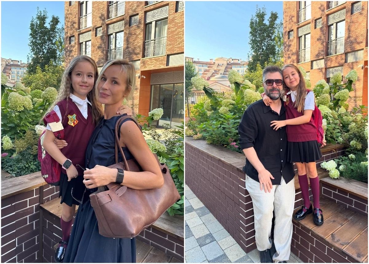 Полина Гагарина и Дмитрий Исхаков с Мией 