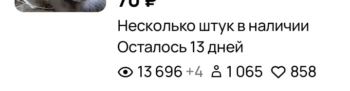 Спрос на Ав.ито. Более 13тыс посмотрели, 1065 человек написали, 858 сохранили ))) 