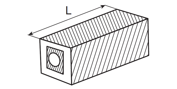 Рис. 1. Внешний вид керамического резонатора.
L – длина резонатора