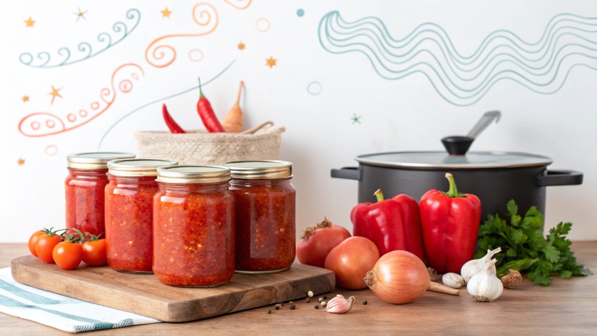 Аджика с чесноком и варкой