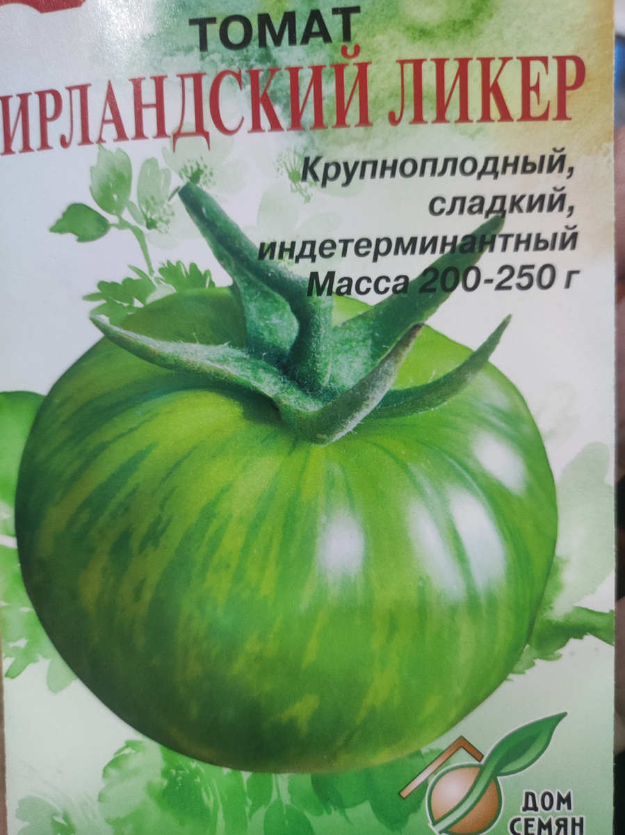 Фото автора, пакет семян томата сорта Ирландский ликер, сентябрь 2025 года