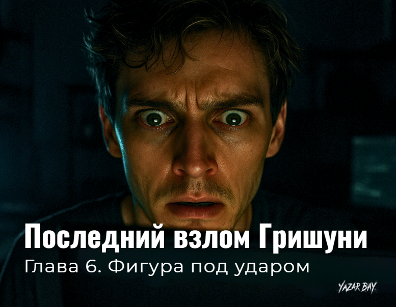 Хакер Гриша в своей темной комнате в ужасе смотрит на экран ноутбука, видя роковое сообщение о близком человеке. ©Язар Бай