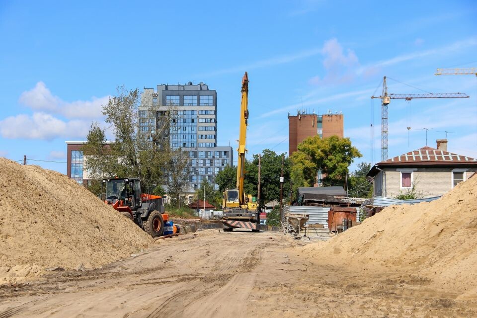    Строительная площадка на проспекте Комсомольском, 48. Источник: Виталий Барабаш/"Толк"