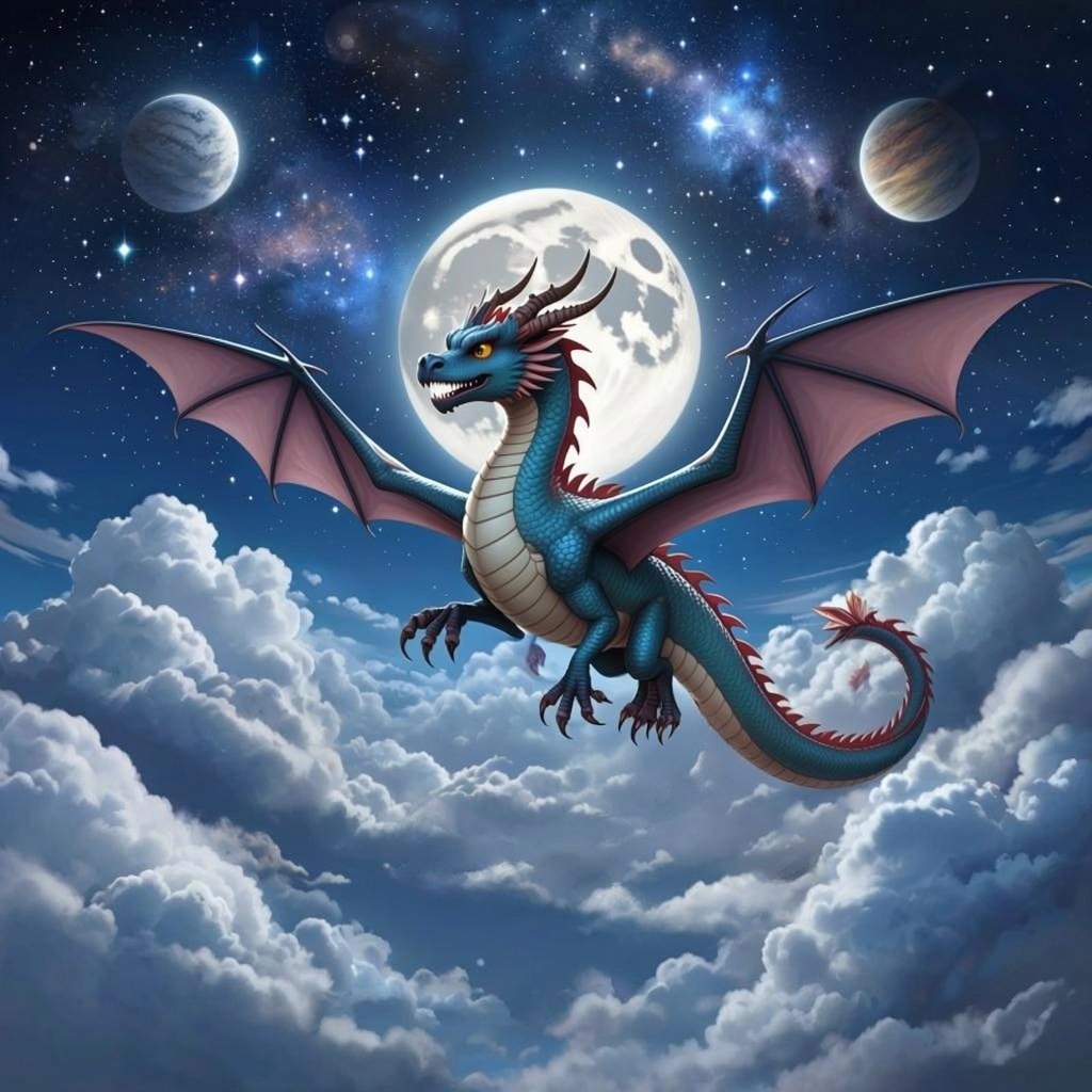 Дракон. Иллюстрация сгенерирована нейросетью