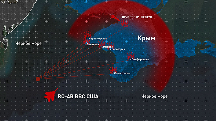    Карта ударов противника по Крыму