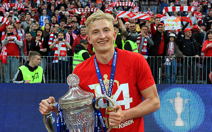 Защитник московского "Спартака", обладатель Кубка России - Русла Литвинов. Фото из интернета.