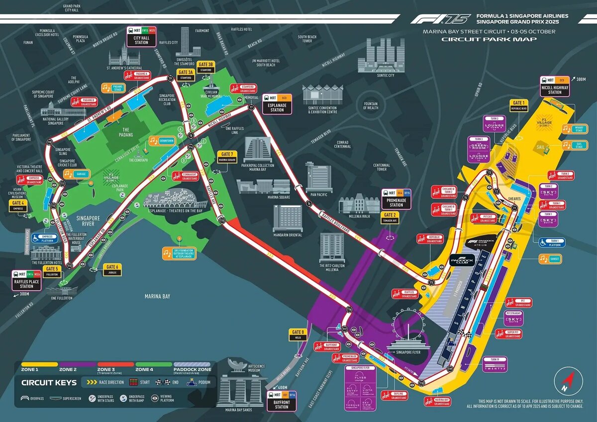 Карта Formula-1 Singapore 2025