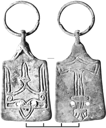 
Рис.1. Серебряная подвеска из погребения №37 Рождественского могильника
Предоставлено автором