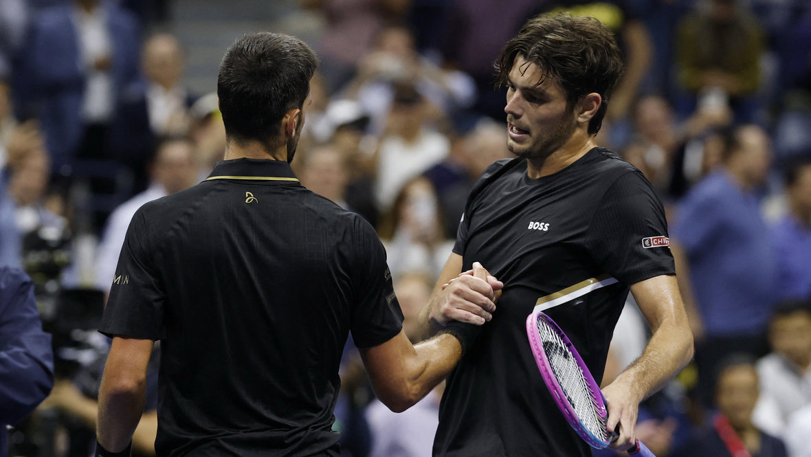    Новак Джокович и Тэйлор Фритц.Imagn Images USA Today Sports