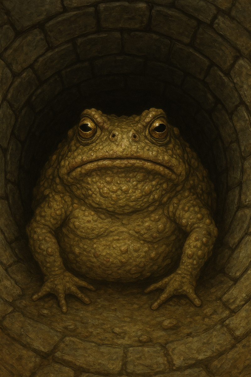 Европа - жаба на дне колодца. Картинка создана автором при помощии ИИ. 