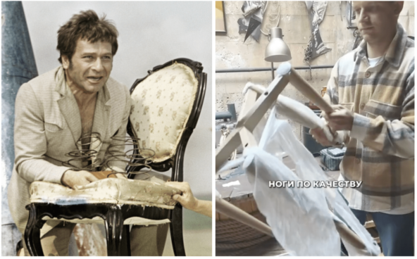 Слева герой Ильфа и Петрова ломает стул с потенциальным кладом, справа я ломаю стул конкурента