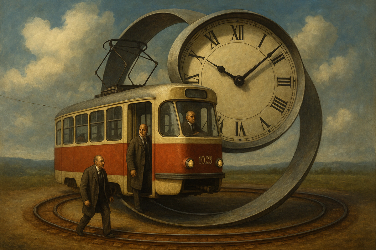 Одно и то же утро повторялось снова и снова, будто трамвай ходил по кольцу не только по рельсам, но и по времени