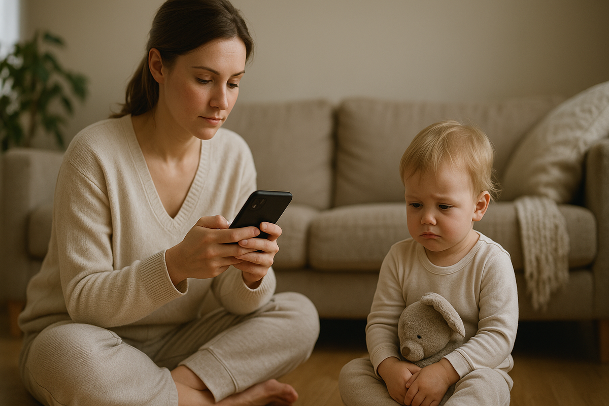 Влияние смартфонов на детей - раннее развитие, когда мама в телефоне