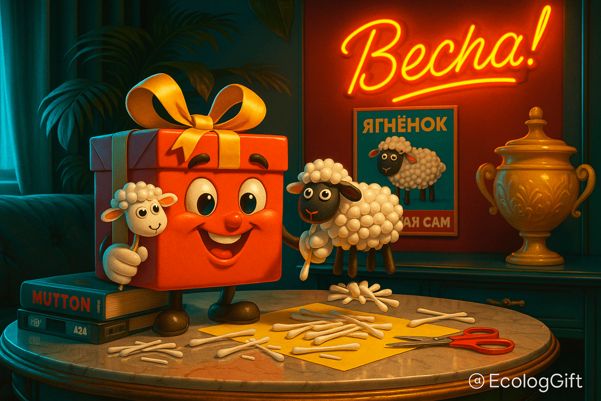    Лёгкая поделка: овечка из ватных палочек за 15 минут Марина Погодина