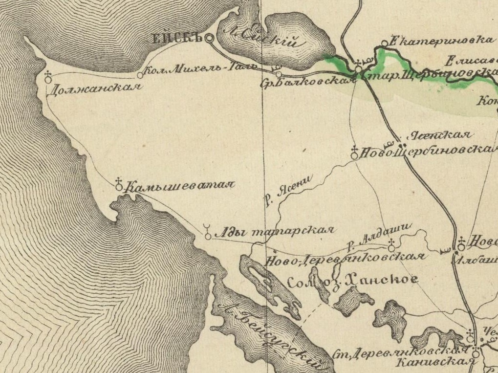 Ады татарская на карте 1858 года