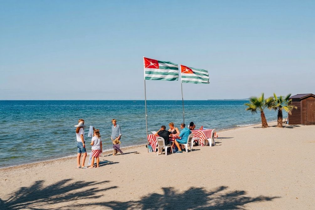   Российские туристы начинают привыкать к своеобразному абхазскому сервису. Иллюстрация: Блокнот