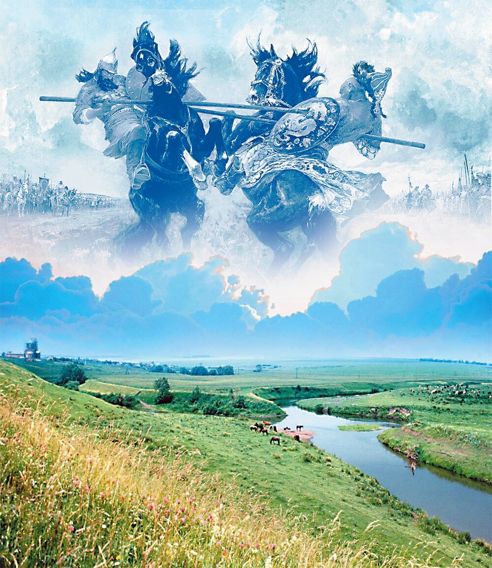    Поле битвы у слияния Непрядвы и Дона стало местом рождения современной русской цивилизации. Коллаж: Сергей Белявый /ТАСС, Михаил Авилов, Андрей Дорофеев