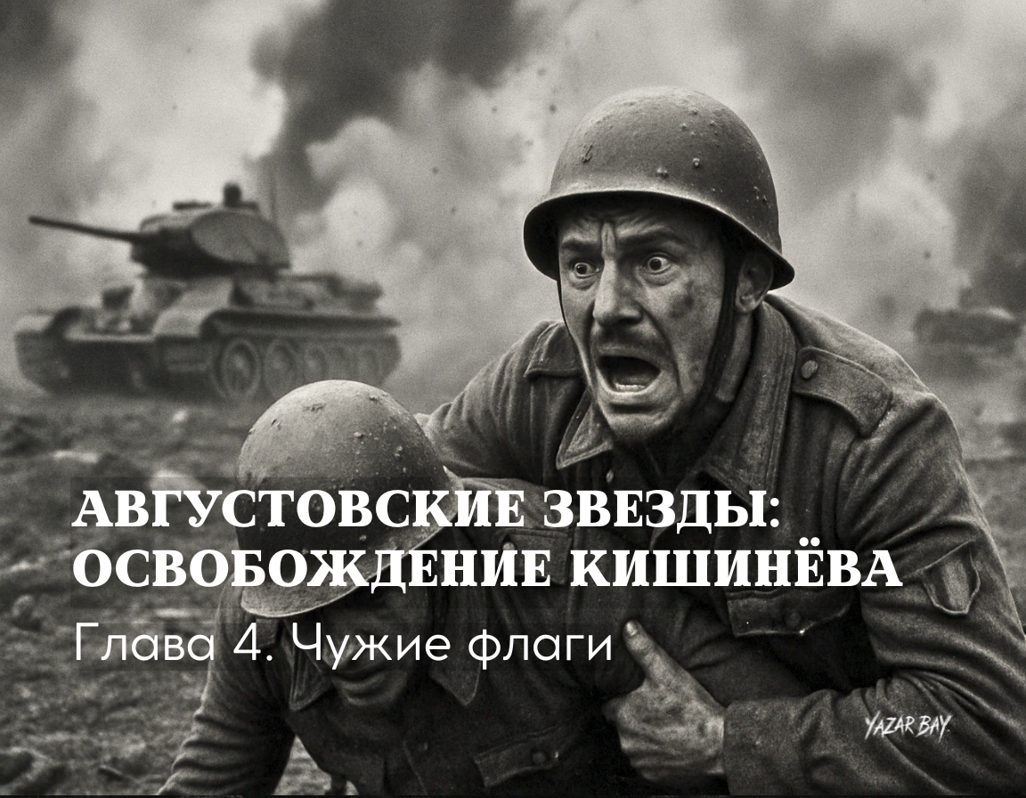 Румынский солдат в панике отступает под натиском советских танков во время Ясско-Кишиневской операции. ©Язар Бай