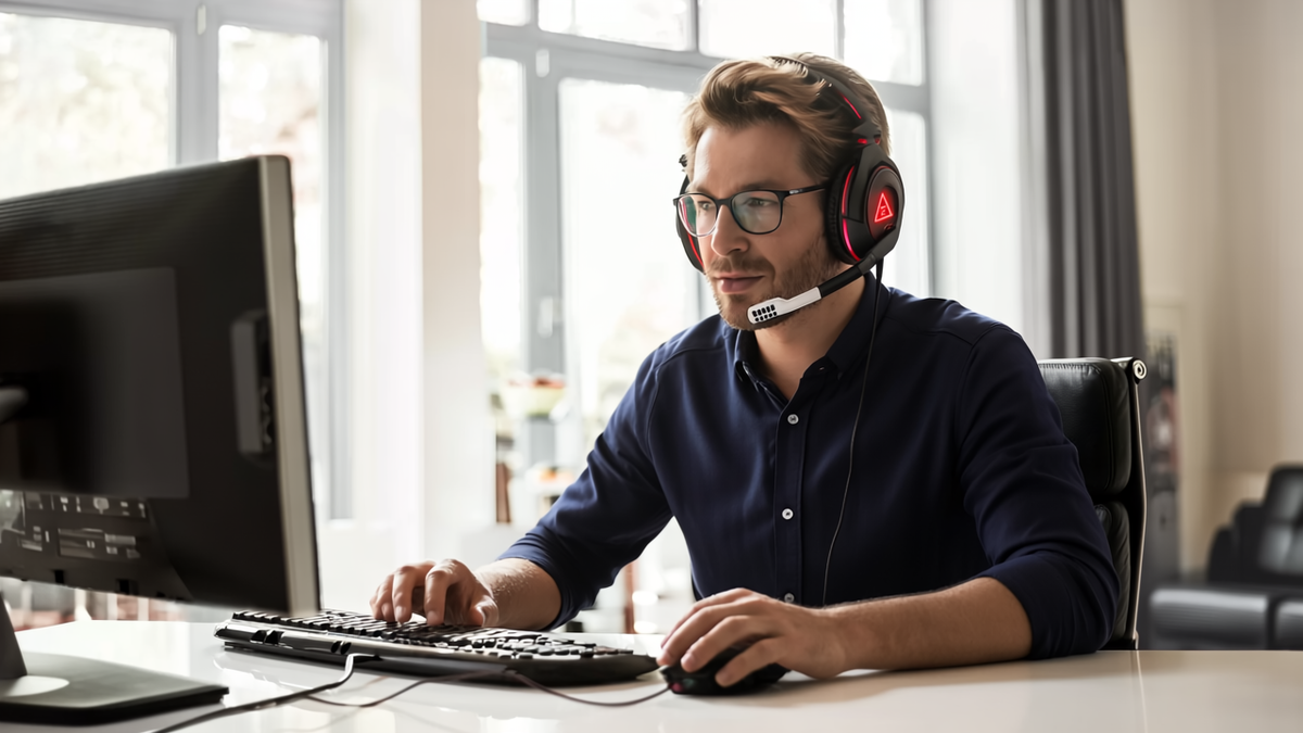 EKSA E900Pro RD Проводная игровая гарнитура