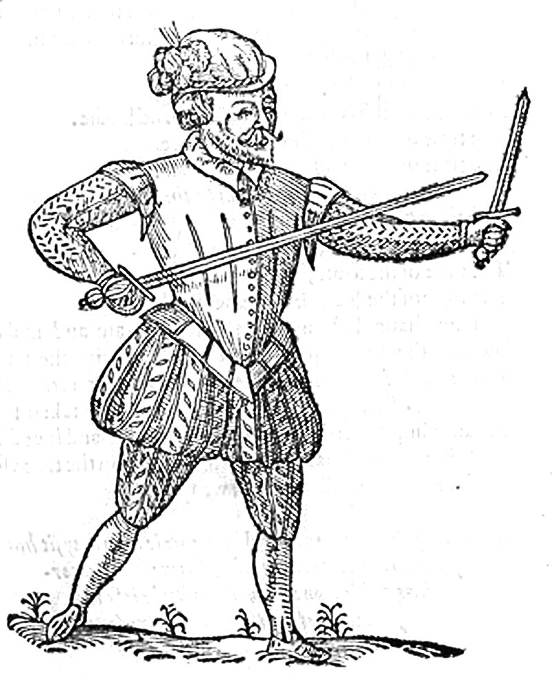 Фото из интернета - Изображение из книги Сильвера "Парадоксы защиты" (Paradoxes of Defense). Иллюстрация демонстрирует идеальную длину меча по отношению к физическим параметрам его владельца.