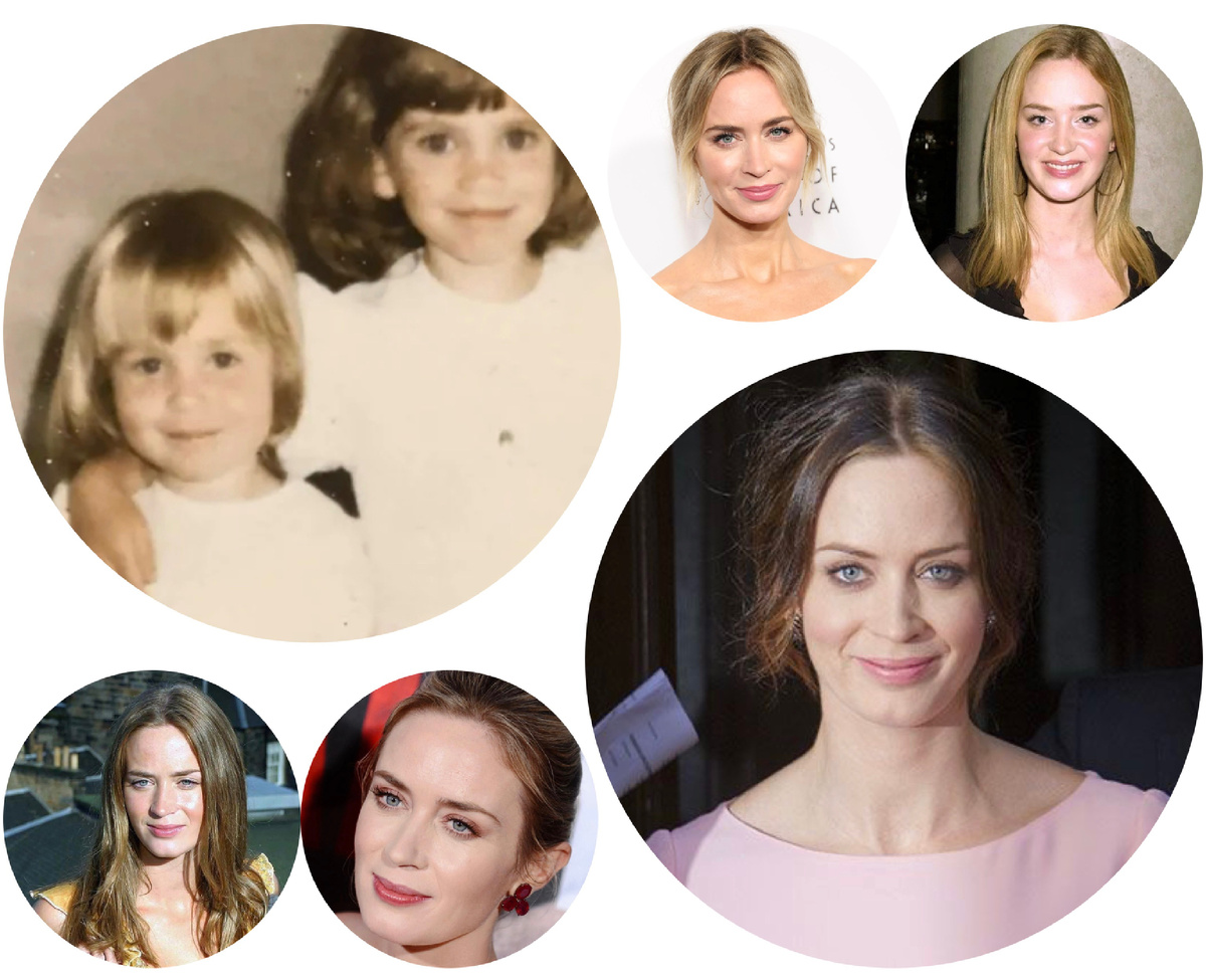 Этот коллаж показывает цвет кожи Эмили при дневном освещении.