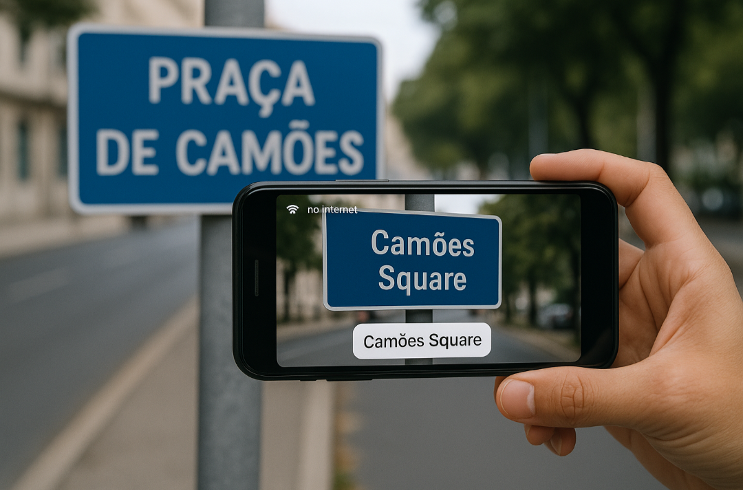 Камера смартфона переводит вывеску офлайн без интернета