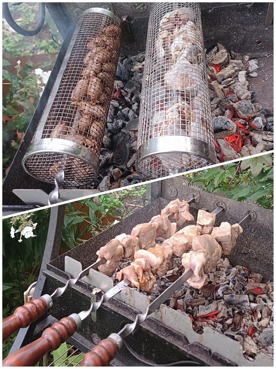 В круглых барабанах - сердечки и печень куриная. Решили попробовать. Сердечки оставим в копилке, а печень не очень понравилась. Или надо по-другому делать заготовку. 