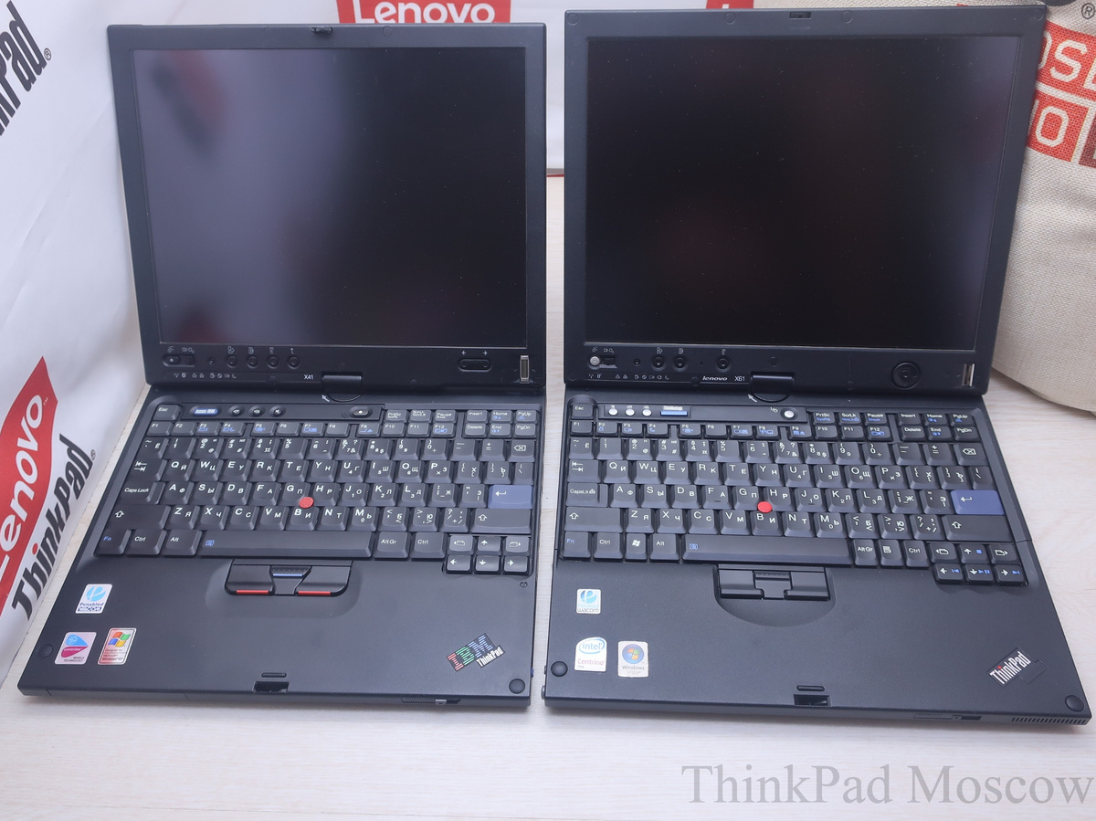слева X41 Tablet, справа X61 Tablet