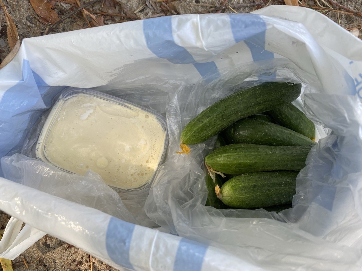 Сметана и огурцы. Фото автора