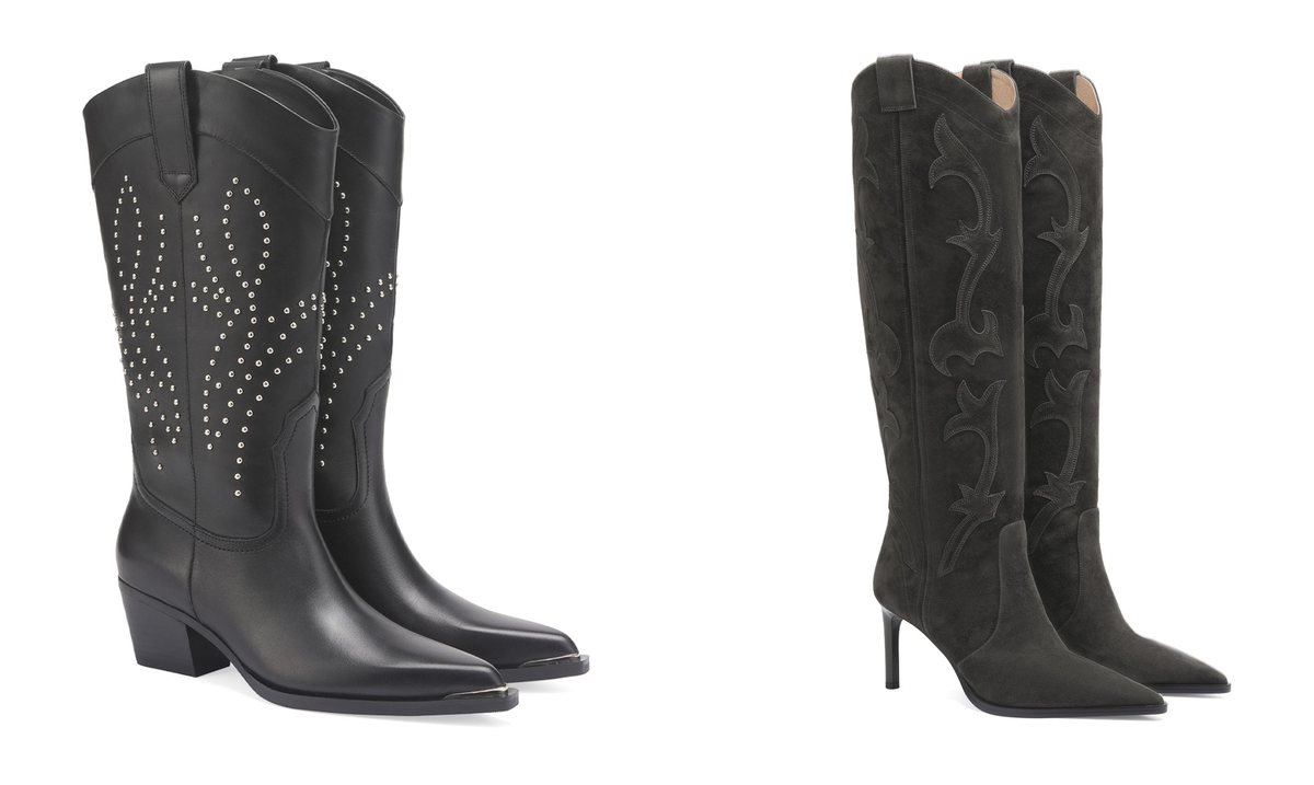 Слева тяжеловатые, неформальские, если вам такое идет. Справа - изящные, под летящие платья и вотэтовсё. Наверное, мягкие: замша - это хорошо! 