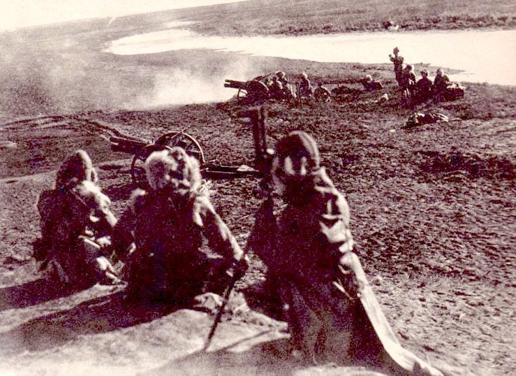 Японская полевая артиллерия в наступлении. https://wwii.space/