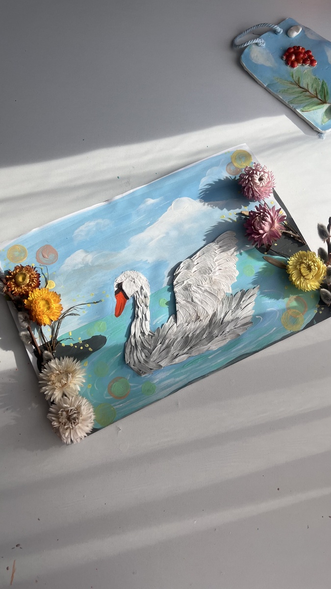 Белая лебедь 🦢 из семян клена