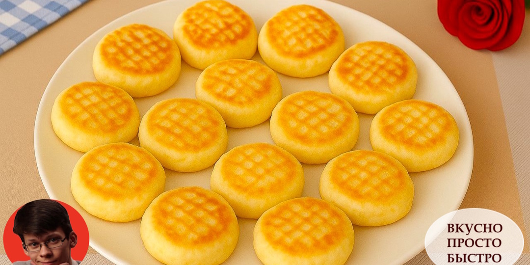 ТВОРОЖНОЕ ПЕЧЕНЬЕ НА СКОВОРОДЕ «5- минутка». Пышное, нежное, готовится без духовки пока закипает чайник