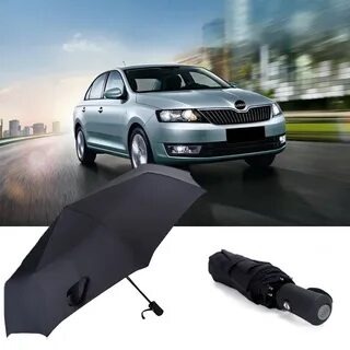 Škoda Rapid (2012) на фотографии с зонтиком