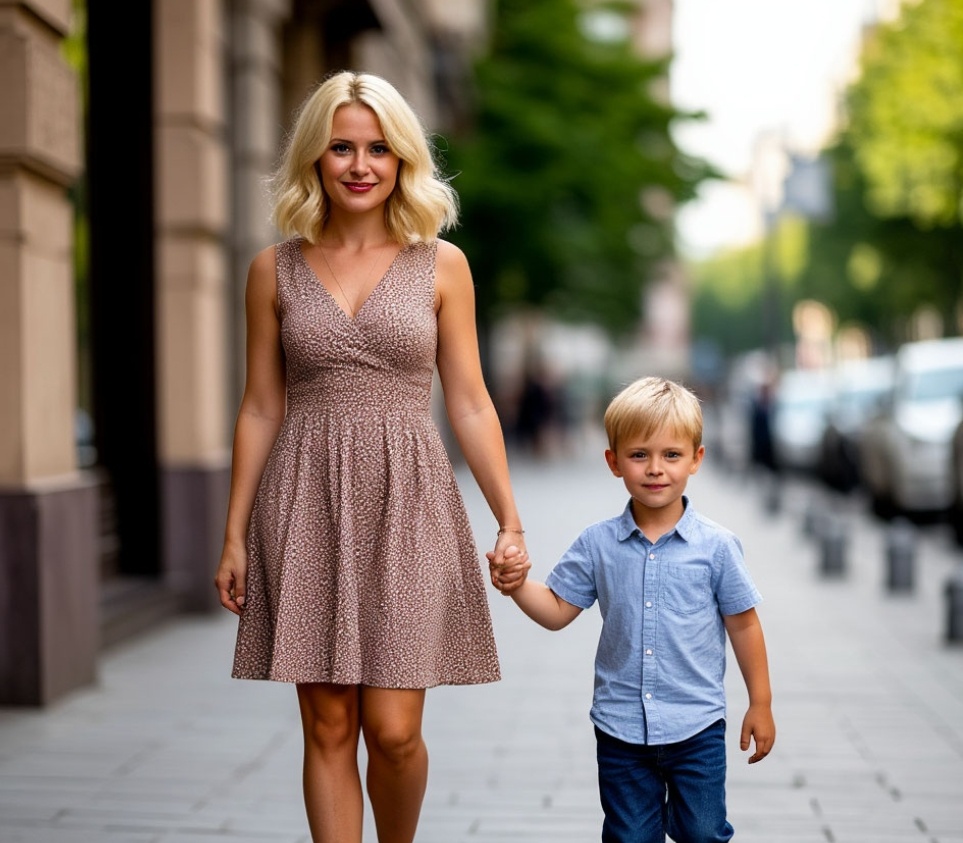 Таня с сыном Сашей