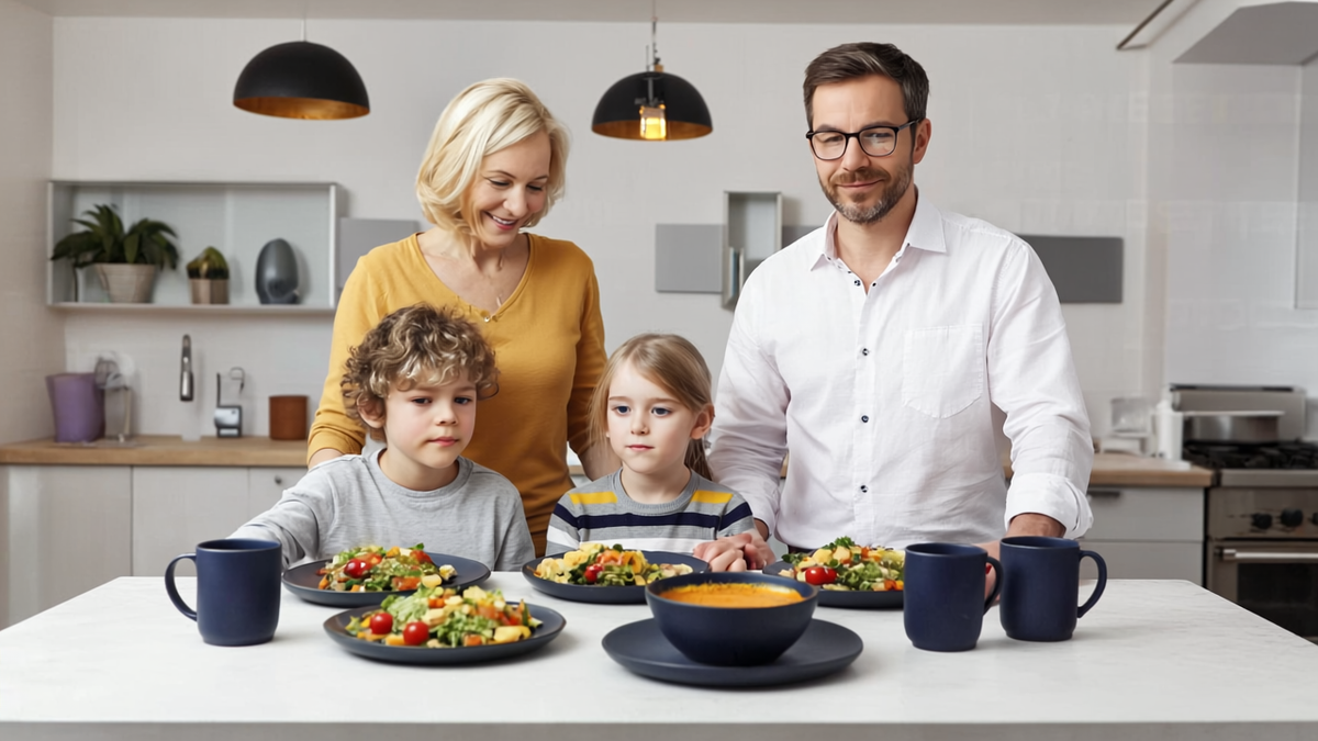 Семейный ужин с посудой LoliDream Blue Aurora