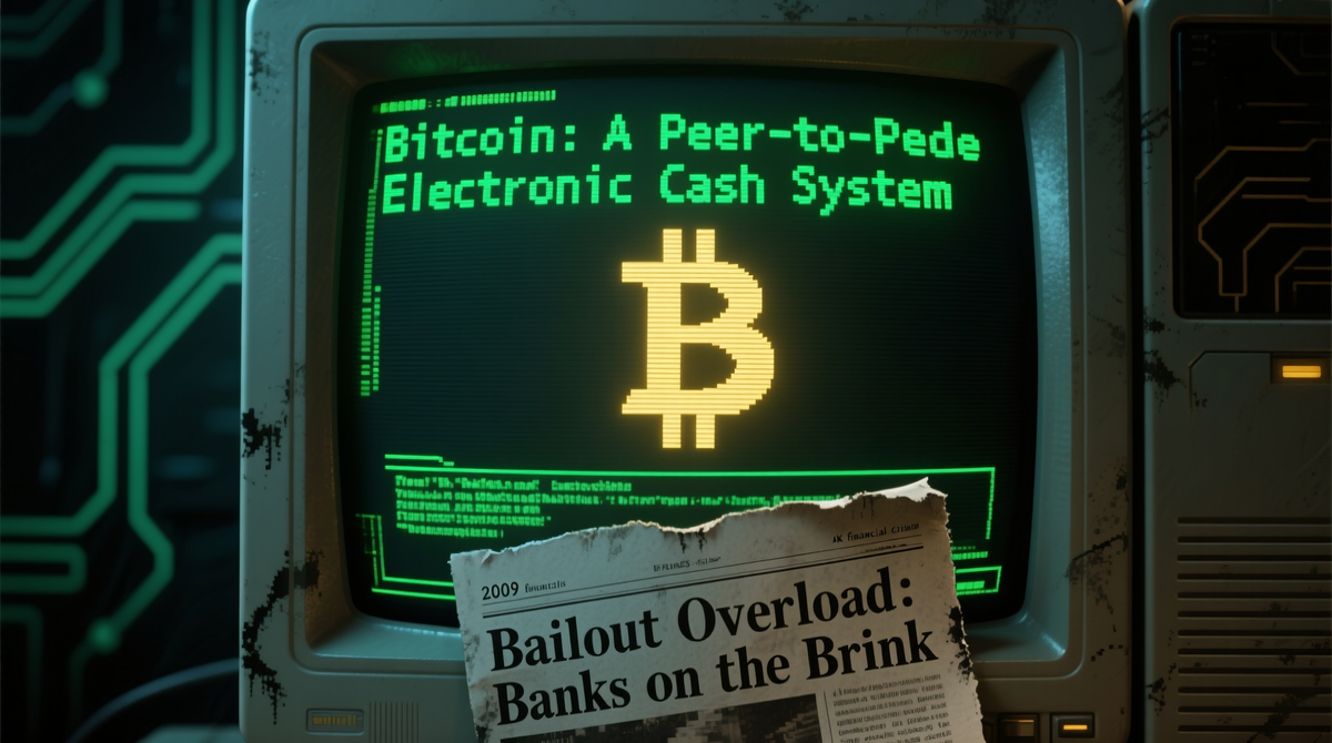 Первые шаги биткоина и публикация whitepaper в 2008 году.