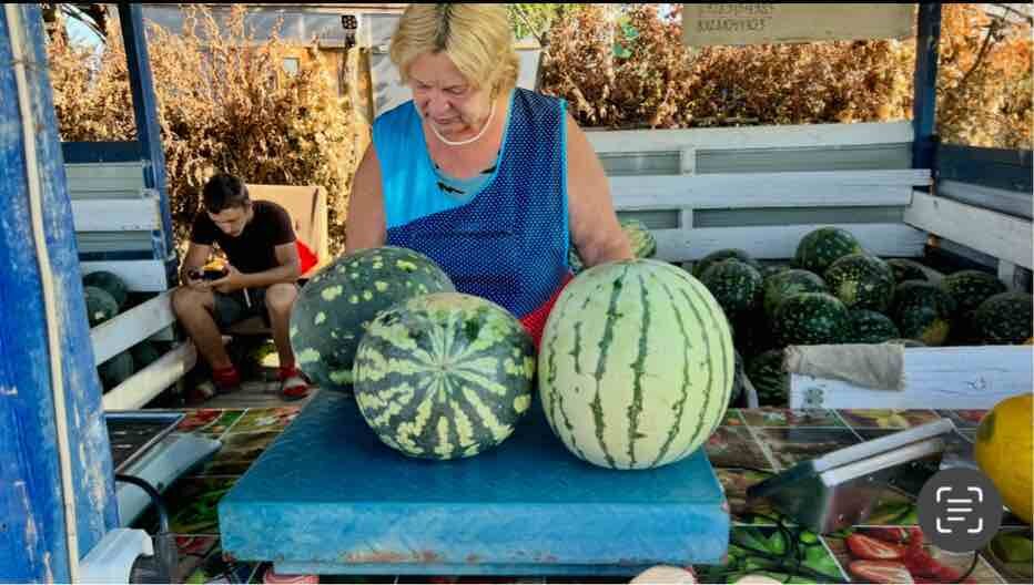 По дороге затарились волгоградскими арбузами. Правда, дороговато - 34 р. за кг. Фото автора канала