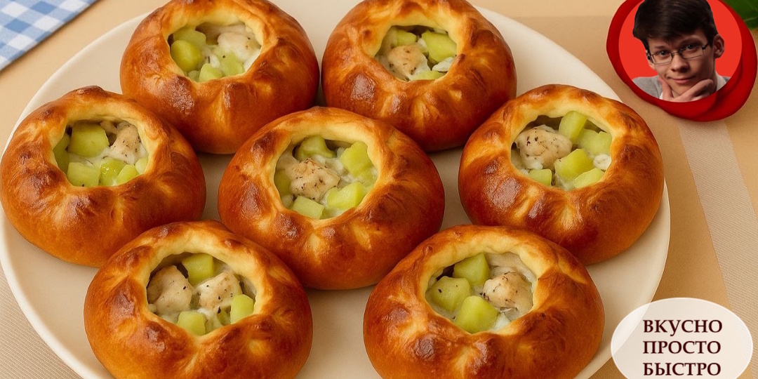 БУЛОЧКИ С КУРИЦЕЙ И КАРТОФЕЛЕМ «Семейные объятия». Сочная начинка в нежнейшем дрожжевом тесте! Аромат детства из русской печи