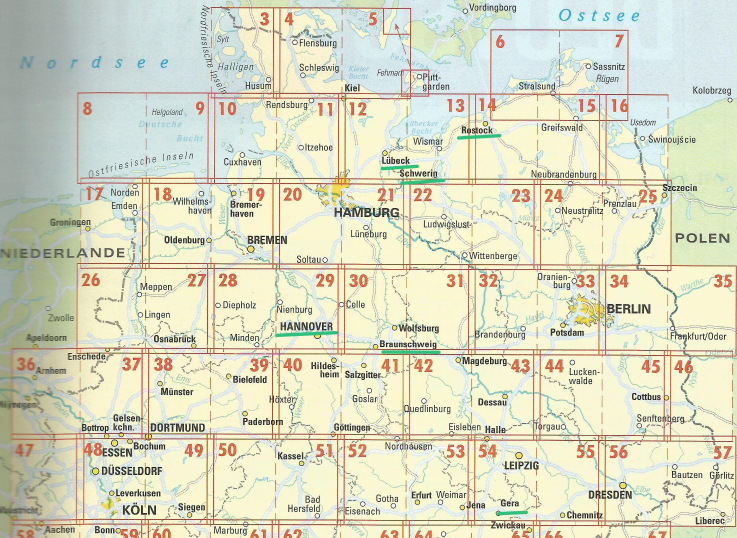 Северо-восток современной Германии. Восточнее реки Рейн. Зеленым цветом отмечены территории, которые, с моей точки зрения, стоит изучить подробнее.