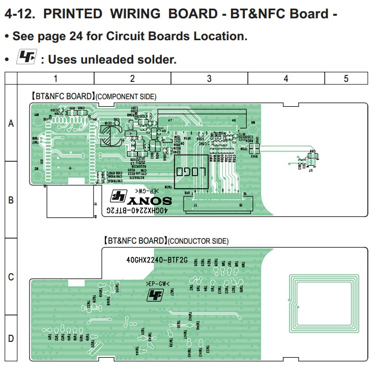 Плата Блютуз модуля звуковой колонки Sony GTK-XB7